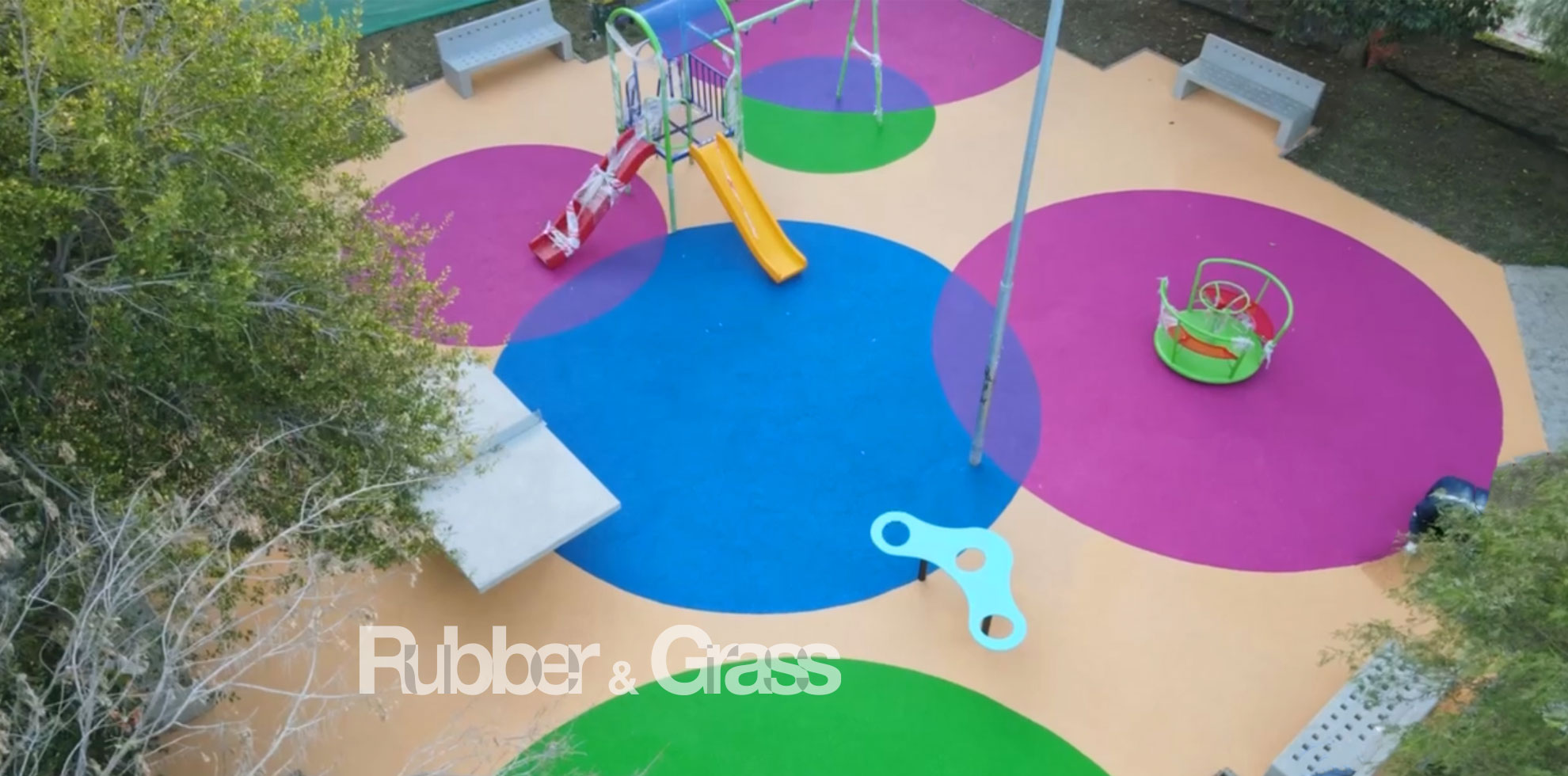 Patios de Convivencia en la Araucanía para Colegios Instalación de Pavimento de Caucho In Situ