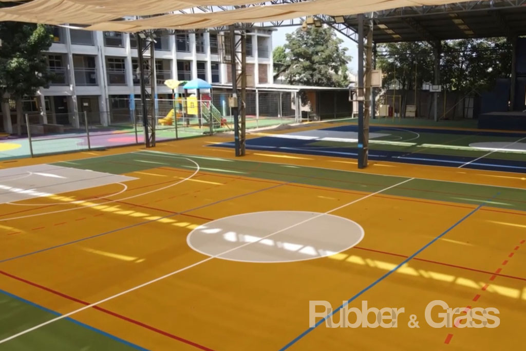 Canchas de polipropileno Seguro, cancha polipropileno chile, instalación cancha modular polipropileno, multicancha polipropileno, superficie deportiva drenante, cancha polipropileno colegio