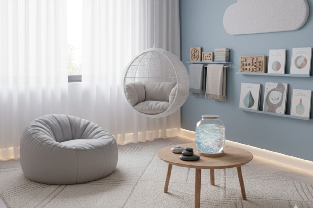 Espacios Sensoriales para Niños con TEA, Espacios Sensoriales para Niños con TEA, salón de la calma para niños con TEA Chile Rubber and Grass, pavimento de caucho suave en espacio sensorial Santiago, salón sensorial en colegio inclusivo Concepción, colores calmantes en salón de la calma Chile, niños con TDAH en salón sensorial seguro, Rubber and Grass salones de la calma Chile, diseño terapéutico con caucho in situ, espacio sensorial con norma NCh3535 Chile